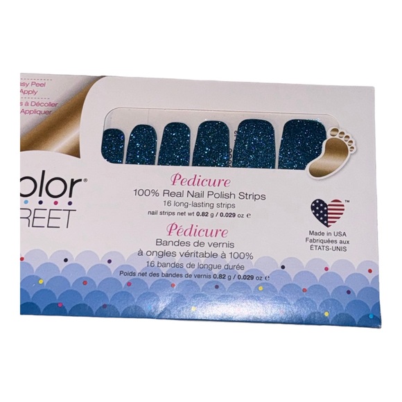 Color Street PEDICURE HOW SWEDE IT IS Blue Glitter Toe Nail Set - Picture 3 of 4